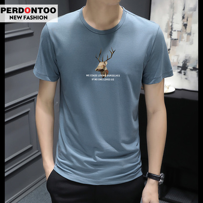 莫代尔棉冰丝短袖男潮牌衣服