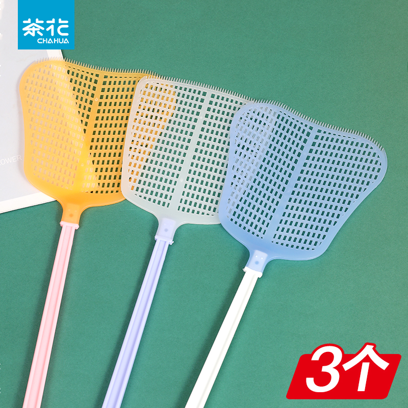 加厚熟胶拍不烂】茶花长柄苍蝇拍