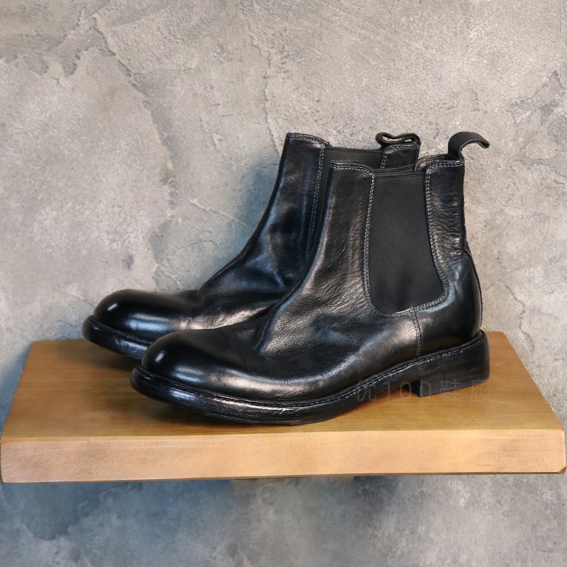 圣尼约德水洗真牛皮底切尔西靴
