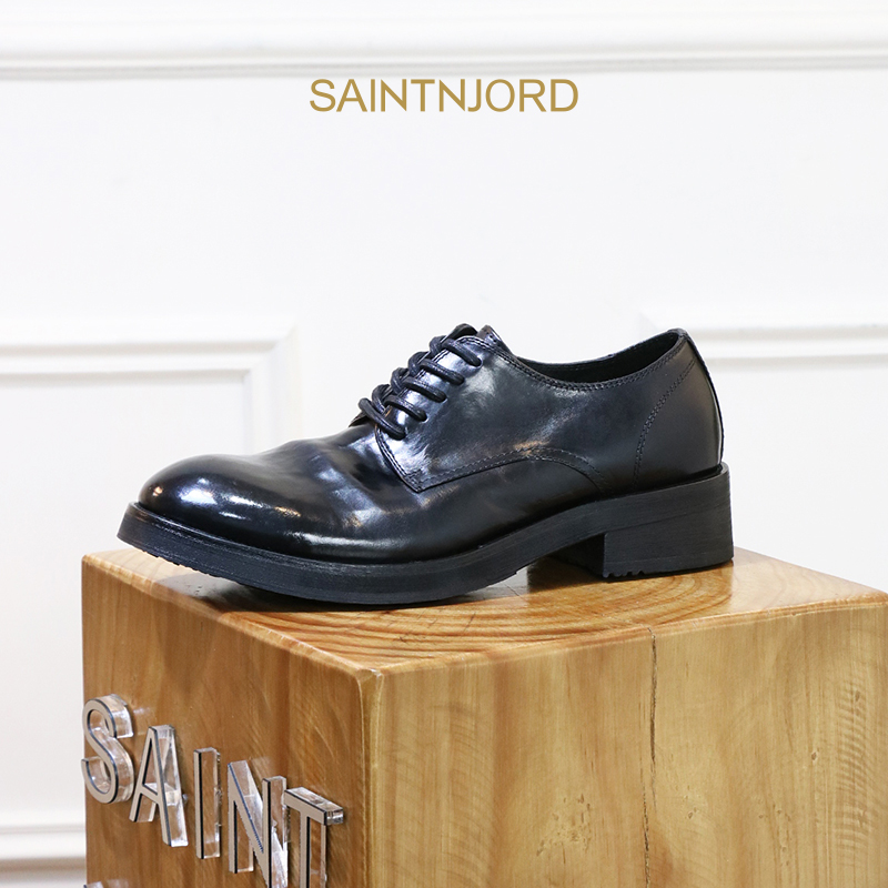 圣尼约德厚底马皮水洗德比鞋