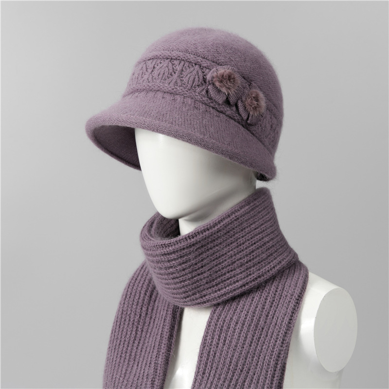 中老年人帽子女秋冬保暖针织毛线帽冬季新款老人妈妈奶奶老太太帽