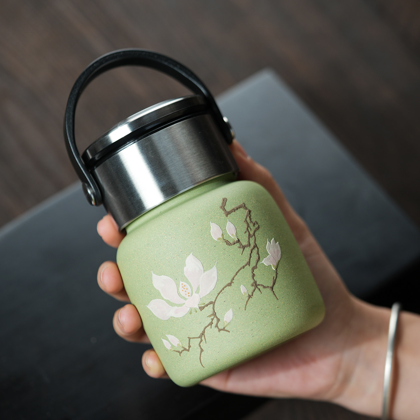 宜兴原矿紫砂杯茶水分离车载办公可变色个人用高档喝水随手泡茶杯