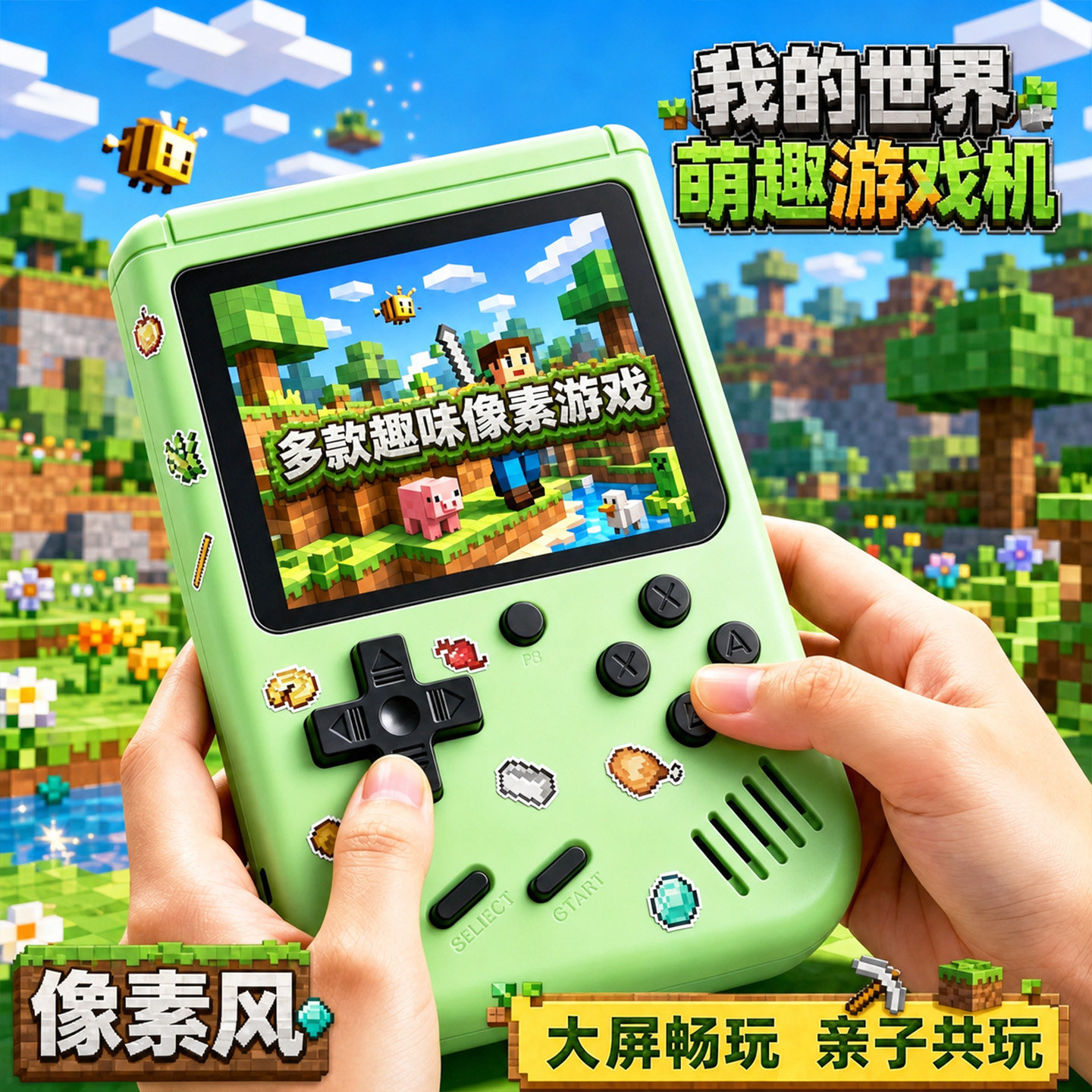 我的世界sup游戏机迷你掌上俄罗斯方块超级马里奥mc双人对战玩具3