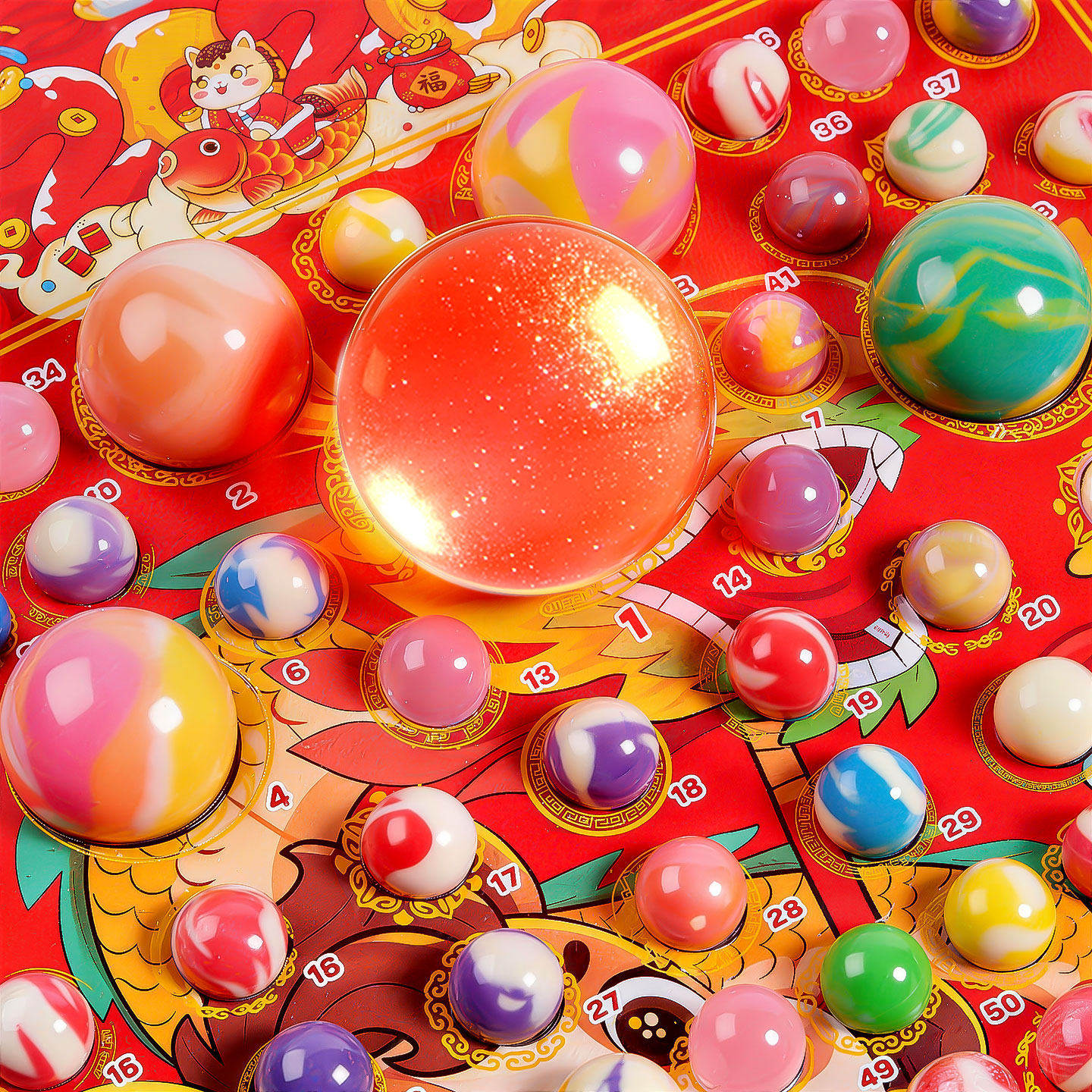 六一儿童节礼物2026新款马年龙珠抽抽乐儿童抽奖盲盒洞洞乐戳戳乐