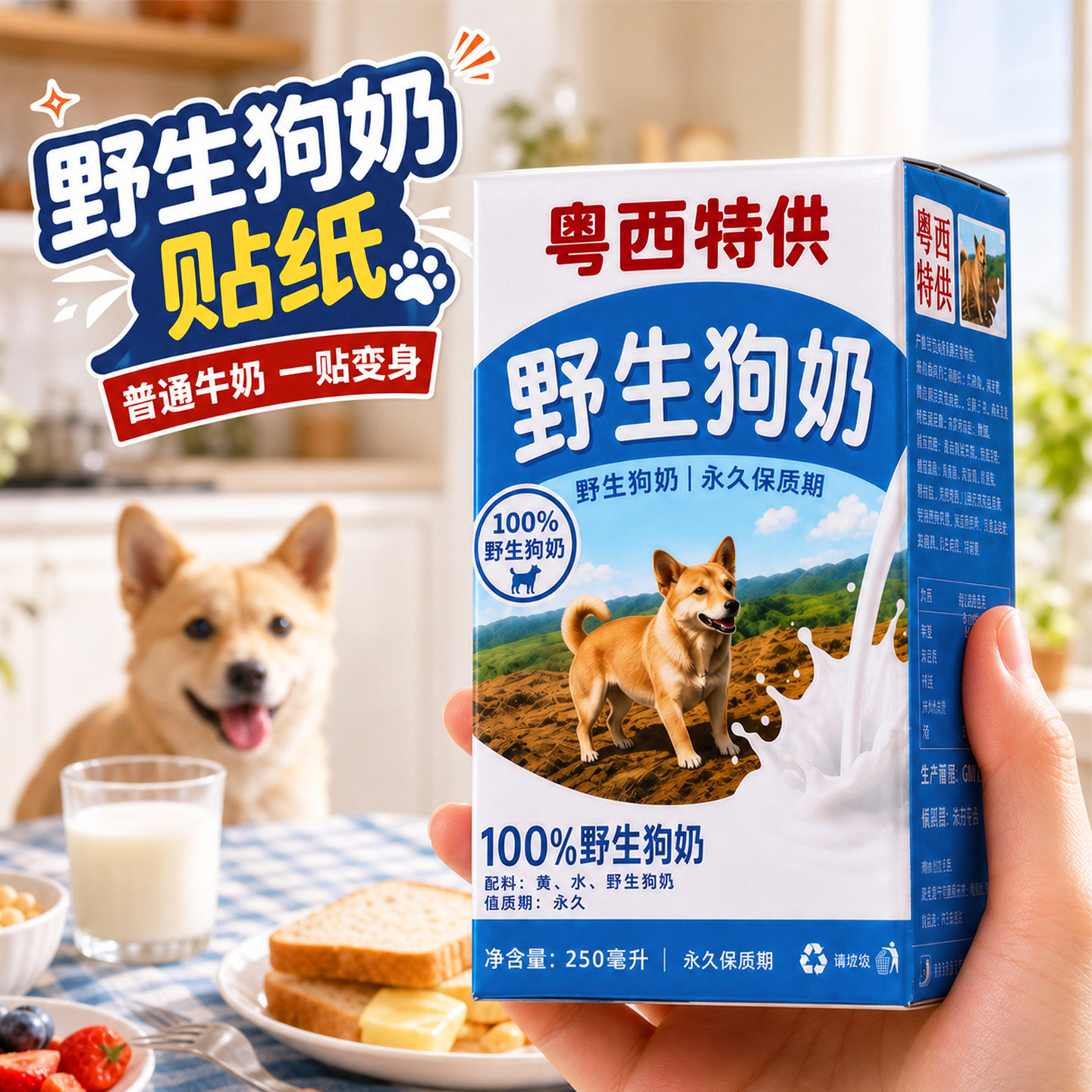 粤西特供野生狗奶贴纸可以喝的饮图片