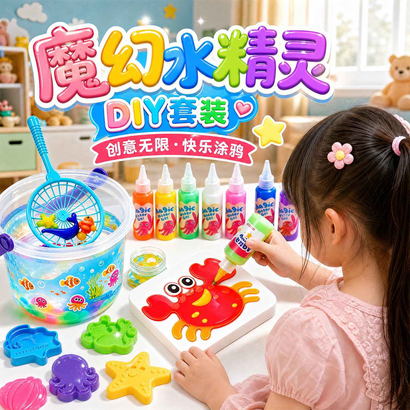 2026网红爆款魔法水精灵捞鱼桶儿童益智玩具3到6岁小女孩生日礼物