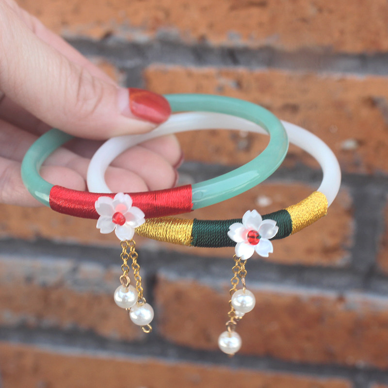 ORIGINAL JINGLE BRACELET ACCESSORIES GLASS BRACELET WOMEN ANCIENT STYLE STEP BY STEP HANFU ACCESSORIES CUTE AND SWEET CHINESE STYLE