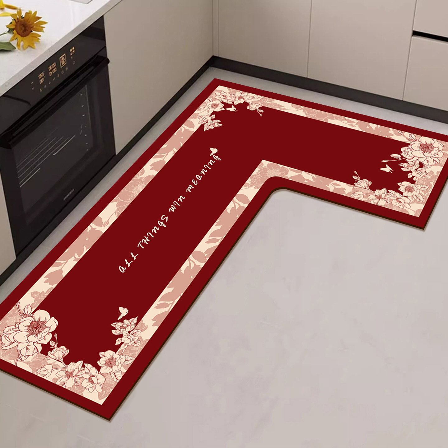 厨房地垫L型转角专用脚垫7字型