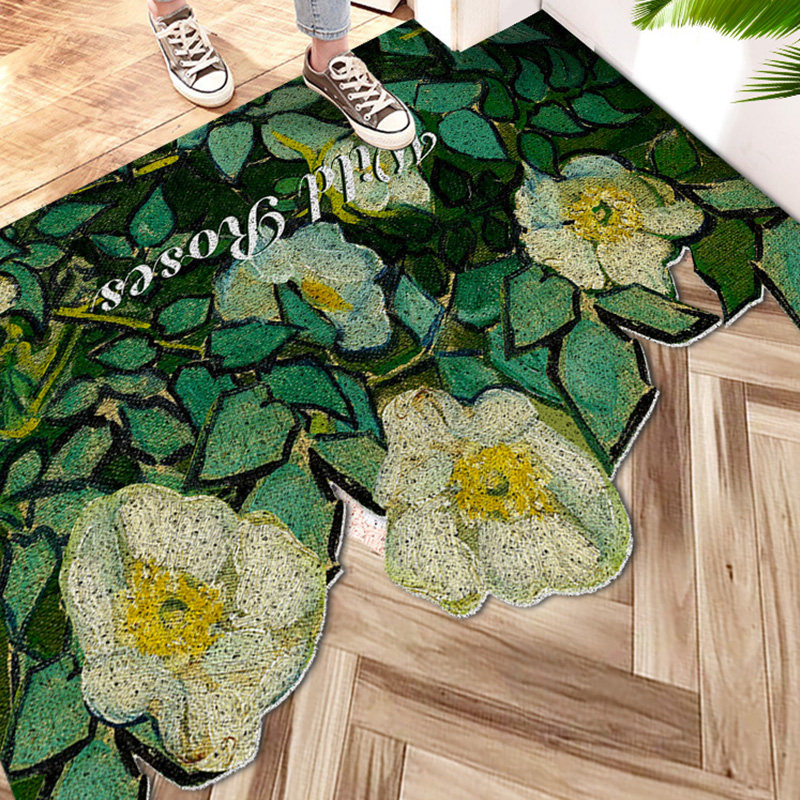 入户门地垫大门口耐脏脚垫家用进门垫油画丝圈防滑垫子梵高可裁剪,居家布艺,入户地垫,淘宝优惠券,粉丝福利购,淘宝优惠卷