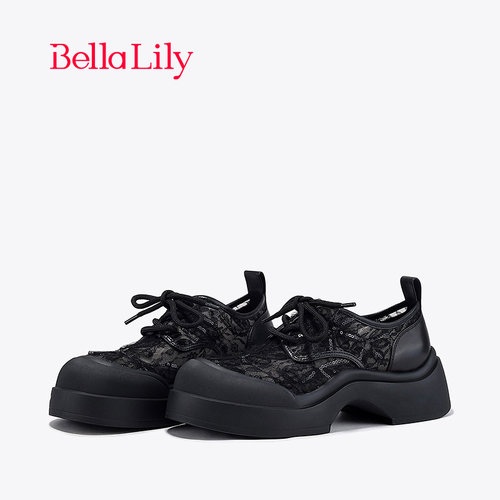 bellalily欧美厚底网纱大头鞋