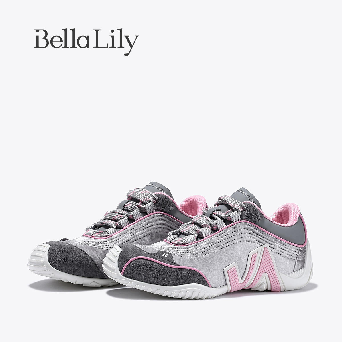 BellaLily2025秋季新款复古牛皮薄底休闲鞋女潮流透气轻盈运动鞋