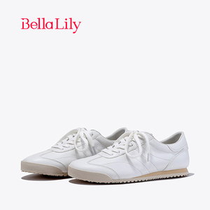 BellaLily新款显瘦平底德训鞋女学院风小白鞋运动板鞋子