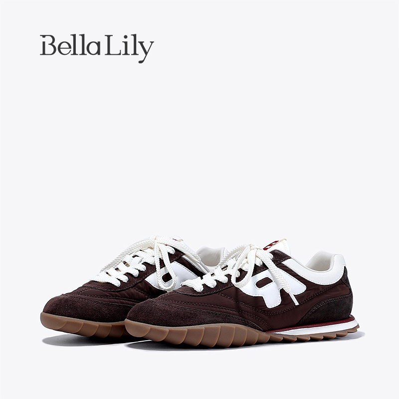 bellalily复古平底运动德训鞋