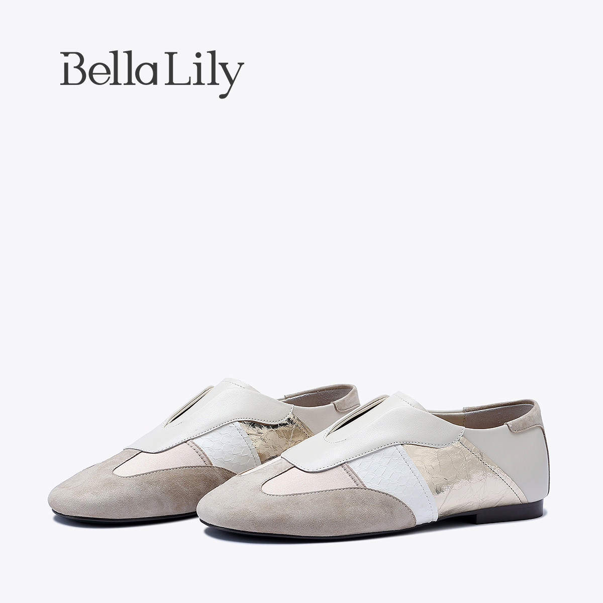 bellalily复古平底一脚蹬德训鞋