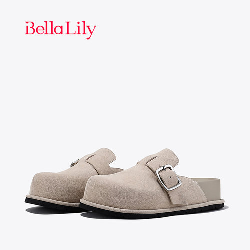 bellalily复古厚底增高勃肯鞋
