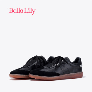 舒适板鞋 BellaLily新款 女轻便休闲鞋 百搭平底德训鞋 时尚