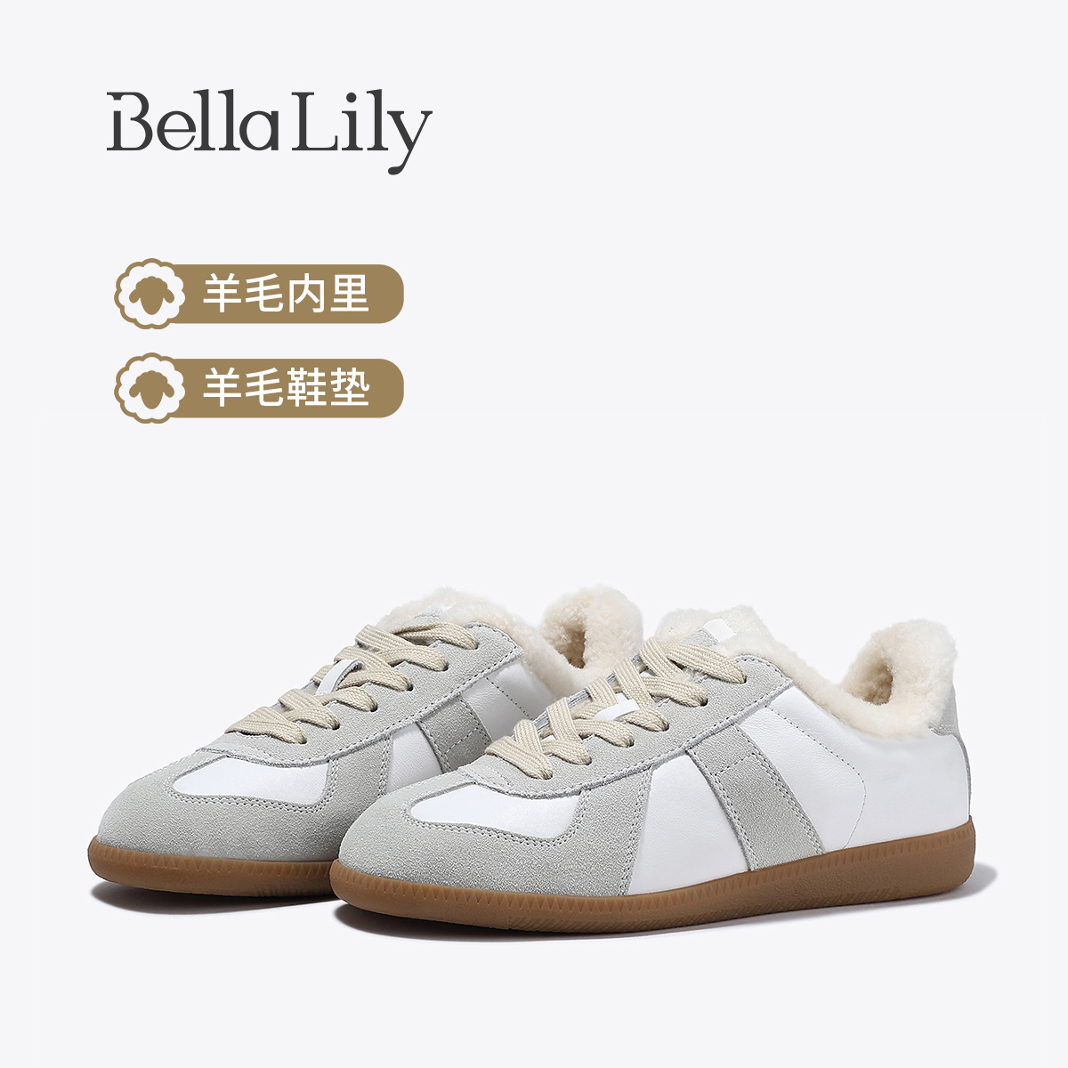 复古加绒德训鞋女