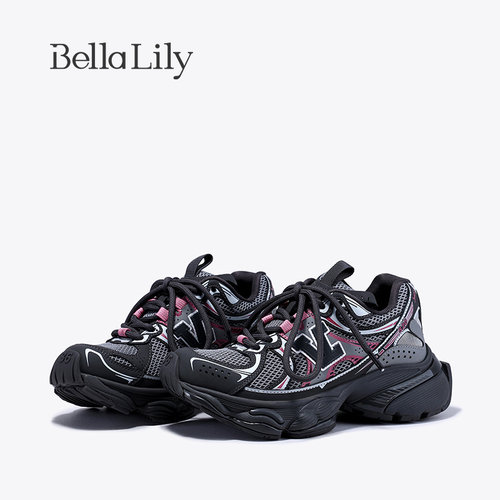bellalily街头厚底网面老爹鞋