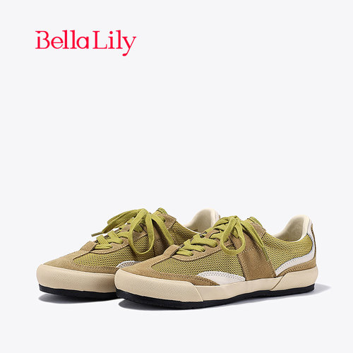 bellalily复古平底网面德训鞋