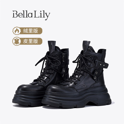bellalily英伦厚底增高马丁靴
