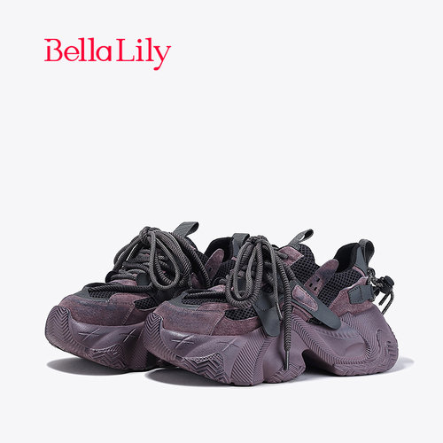 bellalily复古厚底增高老爹鞋