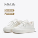 时尚 百搭小白鞋 女加绒保暖休闲板鞋 BellaLily冬款 厚底松糕鞋