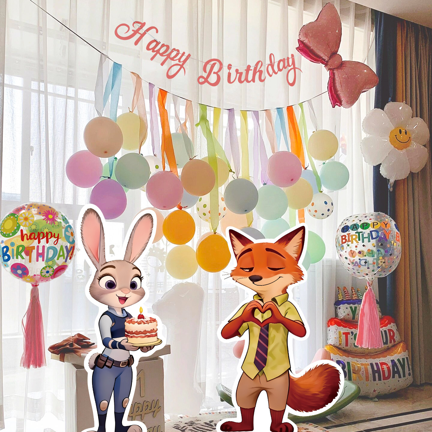 儿童疯狂动物城生日派对氛围装饰气球背景墙朱迪尼克KT板场景布置,节庆用品/礼品,装扮布置套餐,淘宝优惠券,粉丝福利购,淘宝优惠卷