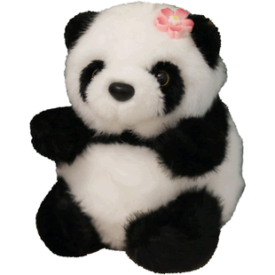 正版花花熊猫毛绒玩具公仔背包小挂件书包挂饰玩偶成都基地同款萌