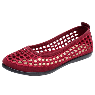 老北京布鞋女透气网鞋镂空编织鞋平底舒适妈妈鞋时尚休闲罗马凉鞋