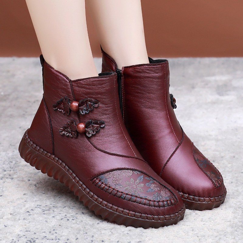 冬新款妈妈鞋加绒加厚短靴中老年人老太太棉鞋软底奶奶老北京布鞋,女鞋,棉鞋,淘宝优惠券,粉丝福利购,淘宝优惠卷