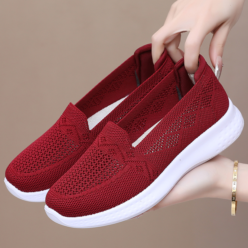 透气网面，闰月鞋，一脚蹬软底