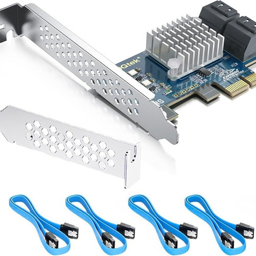 PCIe X1转SATA3.0扩展卡  4端口6Gbps 带4根SATA线 台式机扩容存储