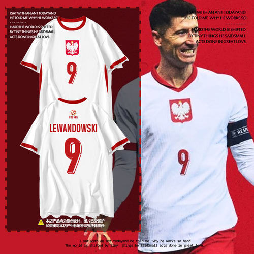 2024欧洲杯波兰队服莱万速干t恤