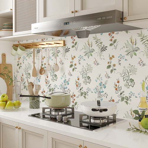 加厚花卉田园厨房防油贴纸
