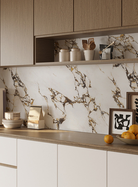 自粘墙纸大理石贴纸玄关餐边柜子背板改色翻新桌子台面装饰防油贴