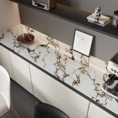 餐边柜台面桌面大理石防油贴纸自粘墙纸背板翻新改色装饰防水防潮