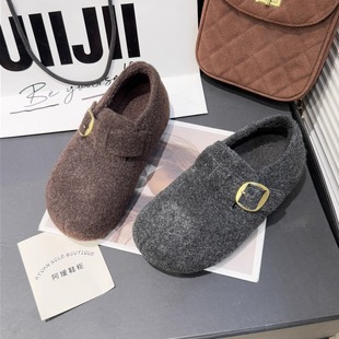 4厘米2025冬季 毛毛鞋 款 魔术贴加绒棉鞋 172 圆典 289 呢子棉勃肯鞋