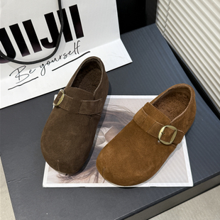 磨砂皮289 圆典 冬季 棉鞋 138 加绒加厚卡皮巴拉内增高5厘米勃肯鞋