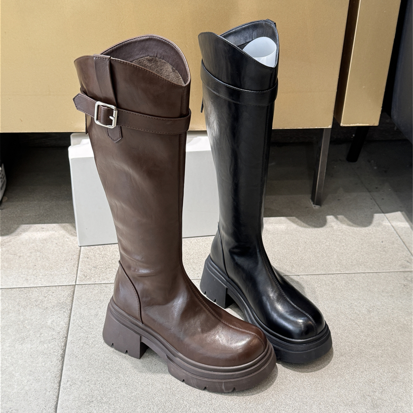 2025新款皮带扣骑士靴