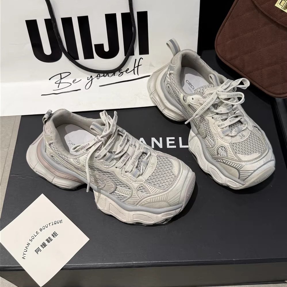 圆典~旅游登山厚底老爹鞋2026春透气网面运动休闲鞋百搭YD580-38,女鞋,老爹鞋,淘宝优惠券,粉丝福利购,淘宝优惠卷