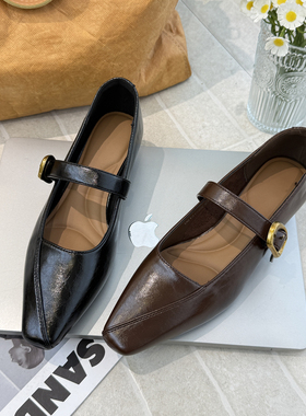 MONIKA2026春新法式玛丽珍鞋女一字扣带浅口单鞋小众气质D6131-05