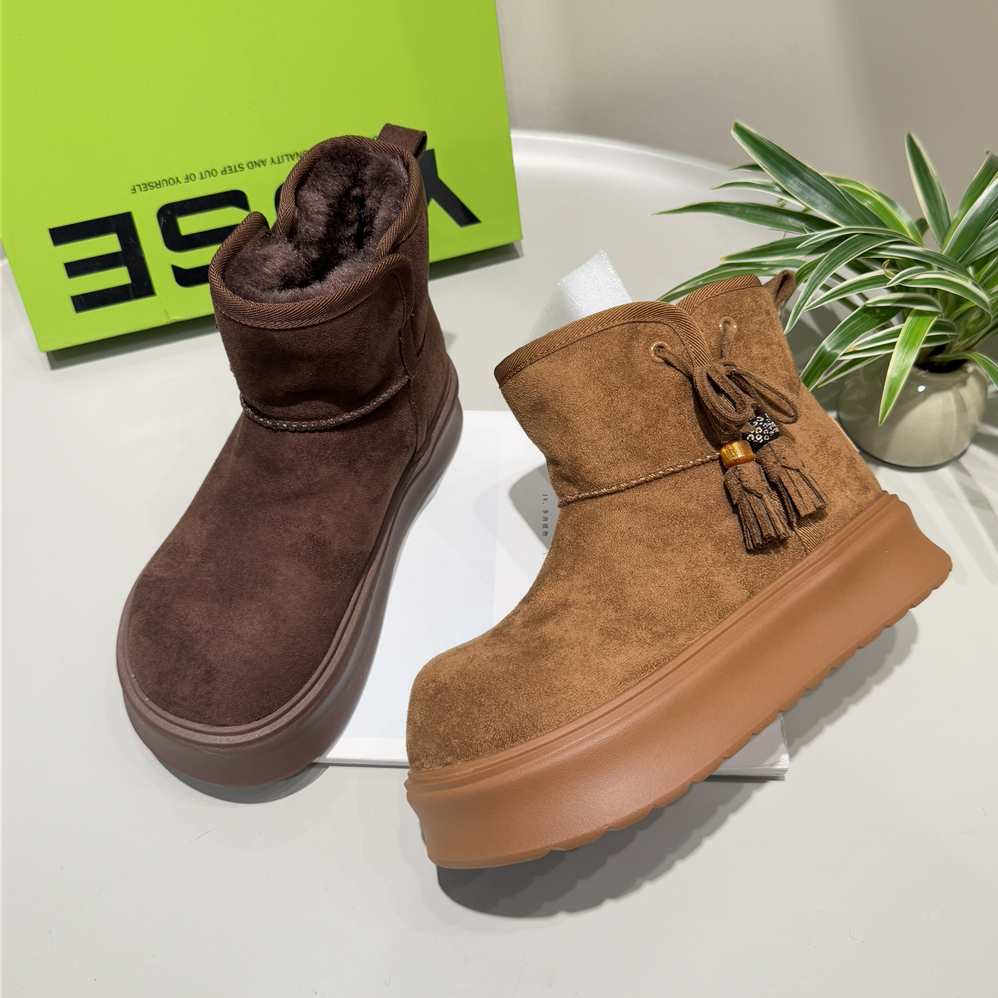 卡丝露2025冬新舒适韩版流苏靴
