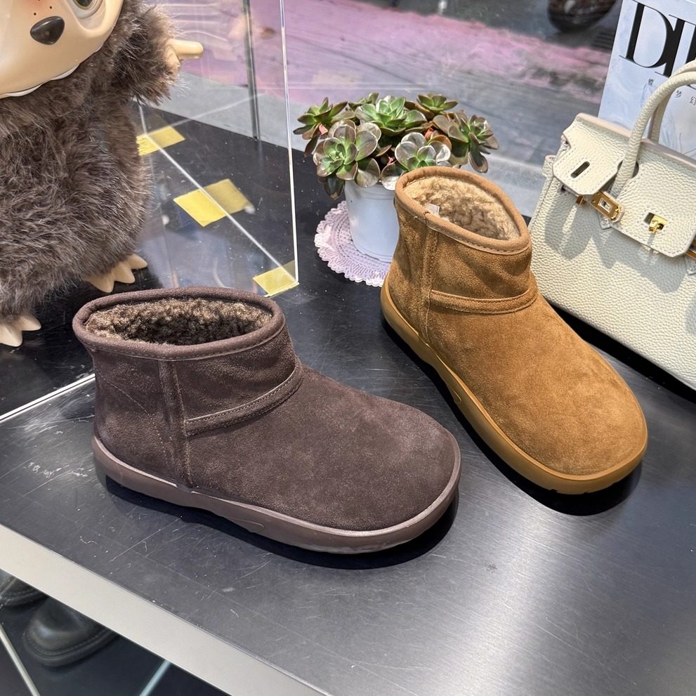 蝶澳~保暖毛毛雪地靴2025冬新款磨砂皮加绒加厚防水防滑9098-3,女鞋,时尚雪地靴,淘宝优惠券,粉丝福利购,淘宝优惠卷