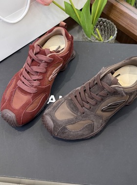 MONIKA 2025新舒适牛反绒拼接皮内里织物德训鞋软底系带Y5006-65