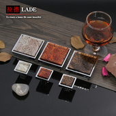 拉德现代简约风格 抽屉衣柜门陶瓷拉手方形五金橱柜把手32孔距单孔