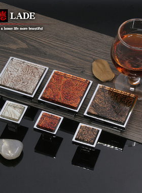 拉德现代简约风格抽屉衣柜门陶瓷拉手方形五金橱柜把手32孔距单孔