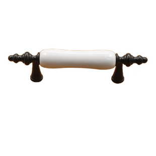 拉德黑色拉手柜门现代简约黑白美式中式抽屉衣柜厨房橱柜陶瓷把手