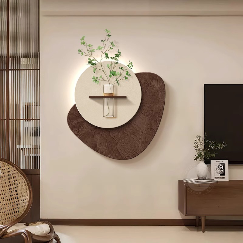 高级感水培绿植装饰画电视沙发背景墙挂画入户玄关客厅立体砂岩画