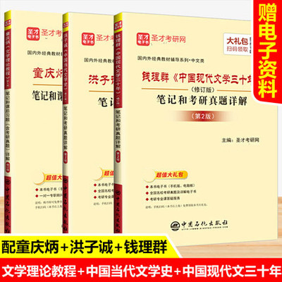 童庆炳文学理论教程第五版+钱理群中国现代文学三十年+洪子诚中国当代文学史笔记和考研真题详解教材辅导书练习题集文学史考研圣才