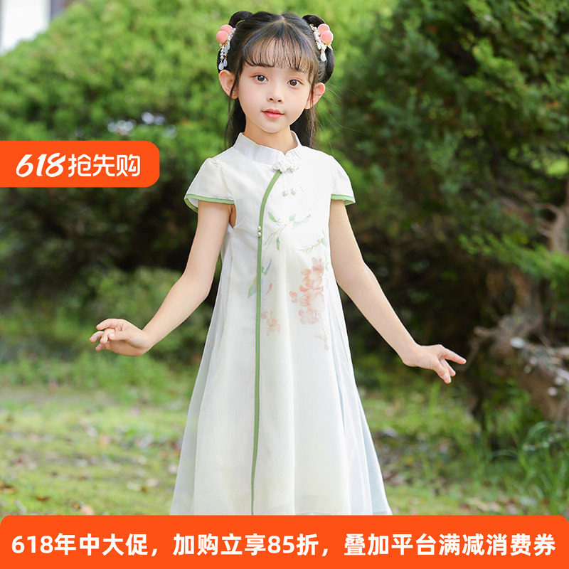 旗袍女童夏装2026新款小女孩中国风连衣裙六一表演服中式改良汉服